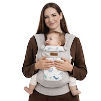 Mochila Portabebé Ergonómica 4 en 1  - Modelo Plomo Dinosaurio- Adaptable y Confortable